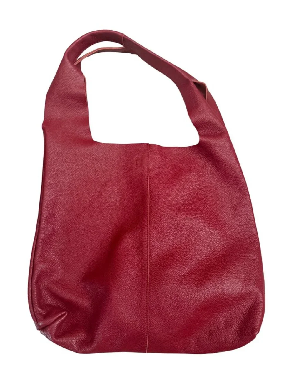 Pelleteria Veneta Red Leather Shoulder Bag With Detachable Inner Bag